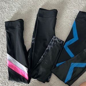 Black Koral metallic striped patterned leggings